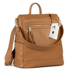 Rucsac tip geanta din piele naturala DiAmanti Mia Maro Deschis